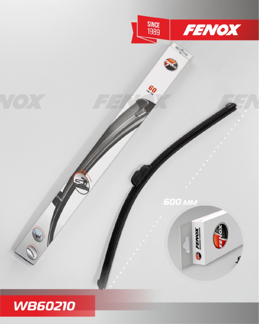 FENOX WB60210 Щетка стеклоочистителя 60 см (24 ) бескаркасная