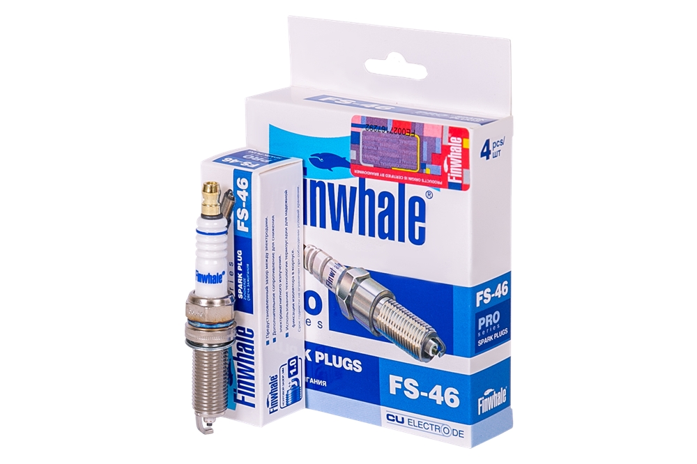FINWHALE FS46 Свеча зажигания (компл. 4шт./цена за 1шт.) 1.4L/1.6L Solaris, Soul, Cerato, Ceed, Elantra(06-) I20, I30 FS46