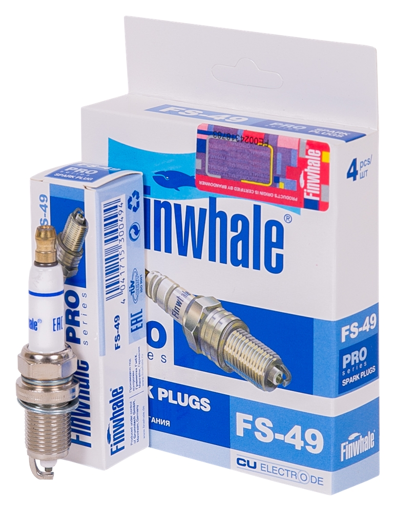 FINWHALE FS49 Свеча зажигания (компл. 4шт./цена за 1шт.) Astra G / Astra H / Corsa C / Corsa D / Insignia A / Zafira B FS49