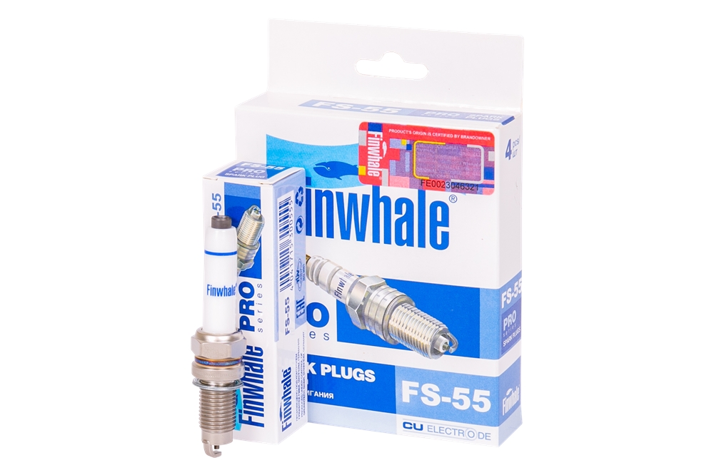 FINWHALE FS55 Свеча зажигания (компл. 4шт./цена за 1шт.) Rapid / Fabia III, Polo V-VI / Golf VII FS55
