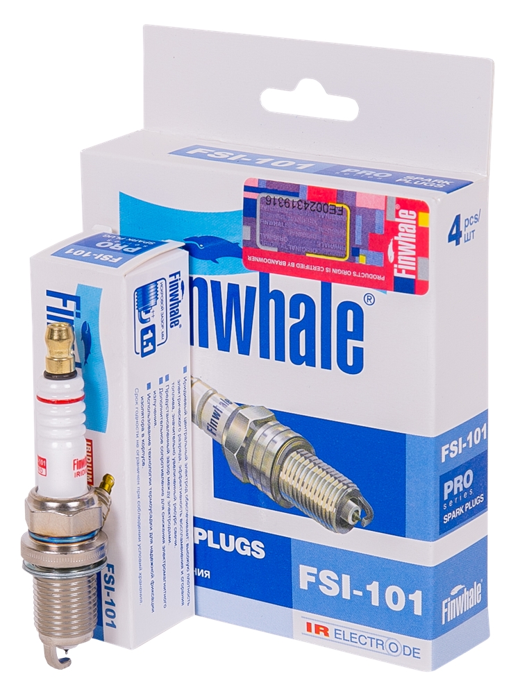 FINWHALE FSI101 Свеча зажигания (компл. 4шт./цена за 1шт.) IRIDIUM Avensis (T250) 2.0 / Camry (XV30) 2.0, 2.4, 3.0 / Camry (XV40) 2.4 / Rav 4 III (A30) 2.0, 2.4 FSI10