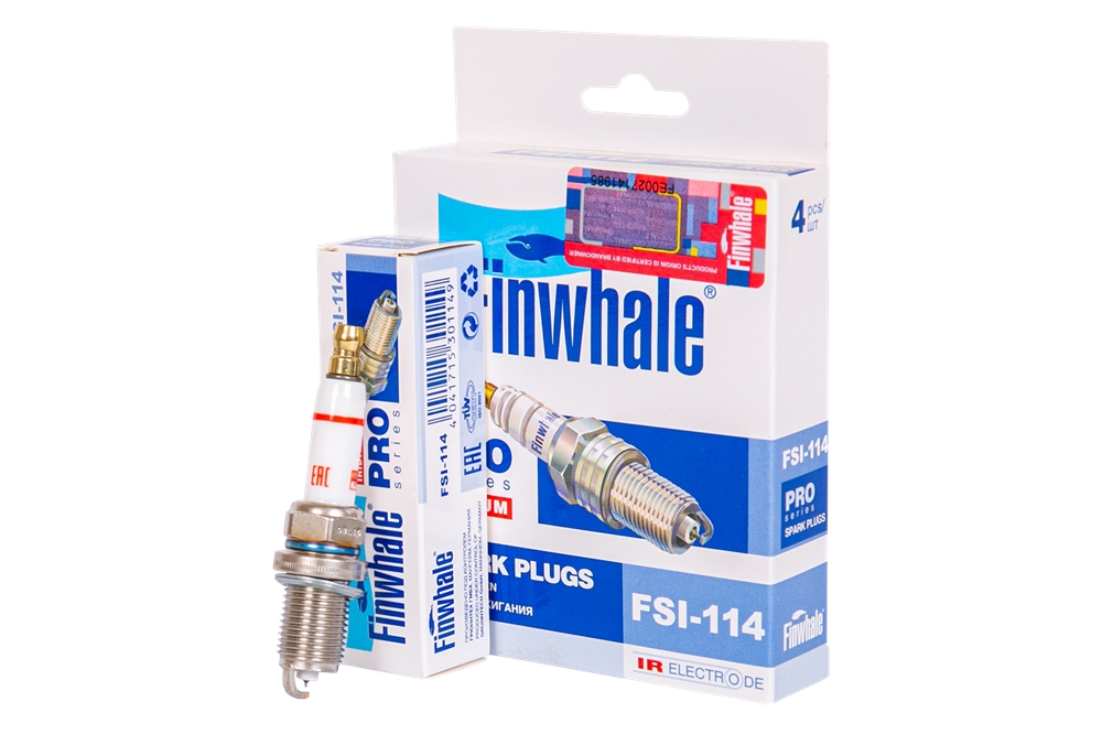 FINWHALE FSI114 Свеча зажигания (компл. 4шт./цена за 1шт.) IRIDIUM A4(B7)2.0, A4(B8)1.8, 2.0, Golf V 2.0, Golf VI 1.8, 2.0, Octavia II 1.8, 2.0, Yety(5L) 1.8, Tiguan(