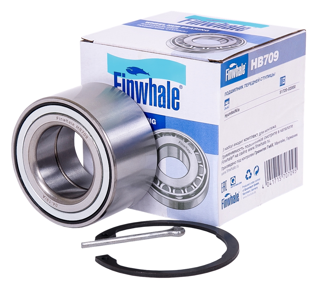 FINWHALE HB709 Подшипник ступ.HYUNDAI ACCENT/GETZ/I20/SOLARIS/KIA RIO 95- пер.