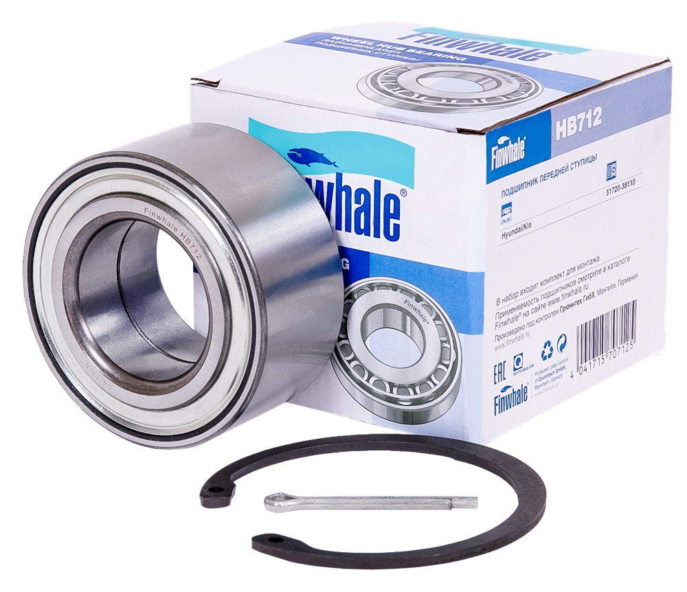 FINWHALE HB712 Подшипник передней ступицы ix 35 (LM, EL, ELH) / i40 (VF) / Sonata (EF)(NF)(YF) / Santa FE (SM) / Tucson (JM), Optima (10-15) / Sportage (JE, KM) (SL) HB712
