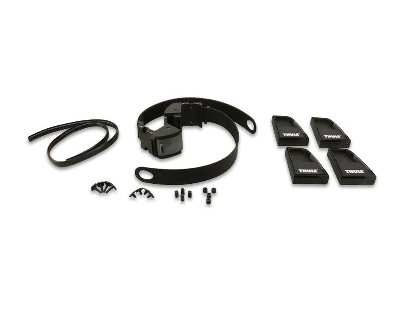 FORD 1569248 Комплект крепл. лестницы, Максимальная нагрузка 50 кг, Держатель стремянки 330, Thule, Комплект из 4 ограничителей нагрузки и крепления стремянки, Крепление стремянки со встроенным храповым механизмом, Для установки на имеющиеся поперечные штанги thule
