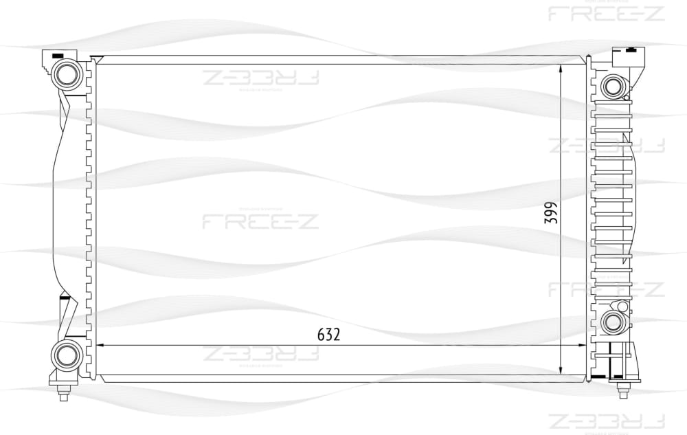 FREE-Z KK0105 Радиатор AUDI A4, A6 00=>
