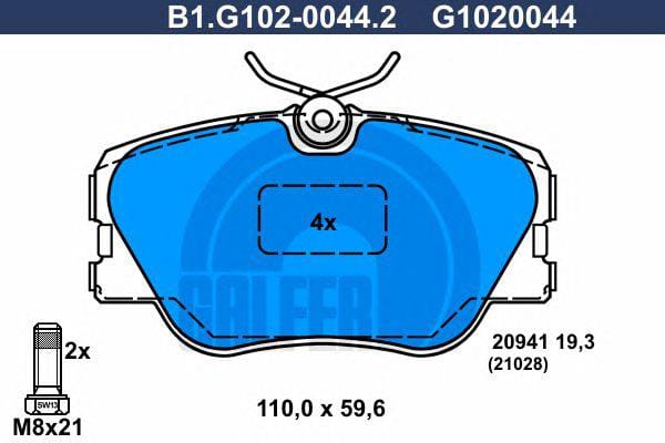 GALFER b1g10200442 Комплект дисковых тормозных колодок купить в Самаре