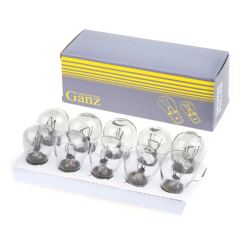 GANZ GIP06098 Лампа 12V P21/4W 21/4W BAZ15d 10 шт BOX