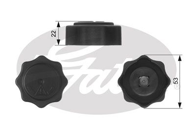 GATES RC229 Крышка расширительного бачка системы охлаждения