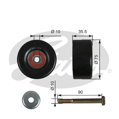 GATES T36357 Направляющий ролик привода вспомогательных агрегатов DriveAlign®