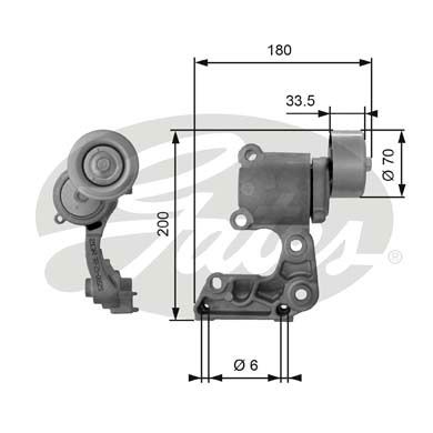 GATES T38410 Натяжитель руч.ремня с роликом RX 300/330/350 2006=>