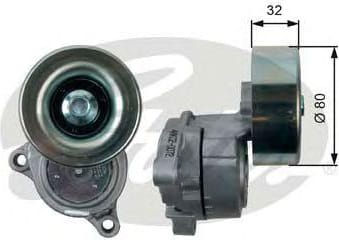 GATES T38489 Натяжитель ремня приводного SUBARU LEGACY/OUTBACK/TRIBECA 3.0 00-