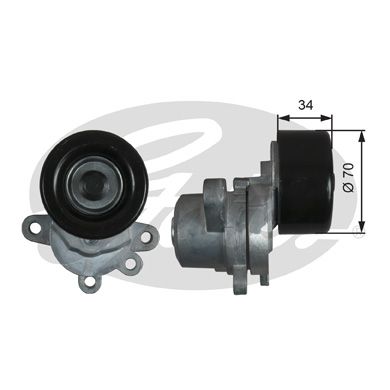GATES T39155 Натяжитель поликлин.ремня с роликом 7808-21555