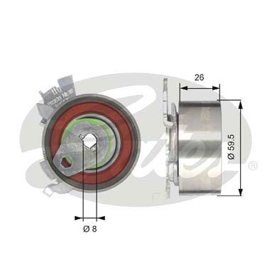 GATES T43106 Ролик натяжной ремня ГРМ