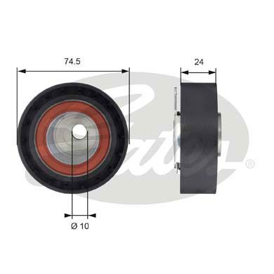 GATES T43116 Ролик ремня ГРМ FORD FOCUS II 1.8D