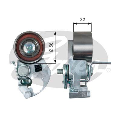 GATES T43133 Натяжитель ремня ГРМ HYUNDAI SANTA FE/TUCSON/KIA SPORTAGE 2.0D