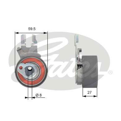 GATES T43173 Натяжитель ремня ГРМ VOLVO S40/S80/XC90 2.0-2.5
