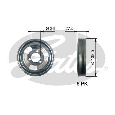 GATES TVD1117 Шкив коленвала BMW/MINI/PEUGEOT/CITROEN 1.4/1.6 06-