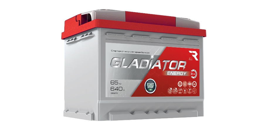 GLADIATOR GEN6510 Аккумулятор gladiator energy 65 ah, 640 a, 242x175x190 прям.