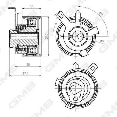 GMB GTB0290 Ролик натяжной ремня ГРМ