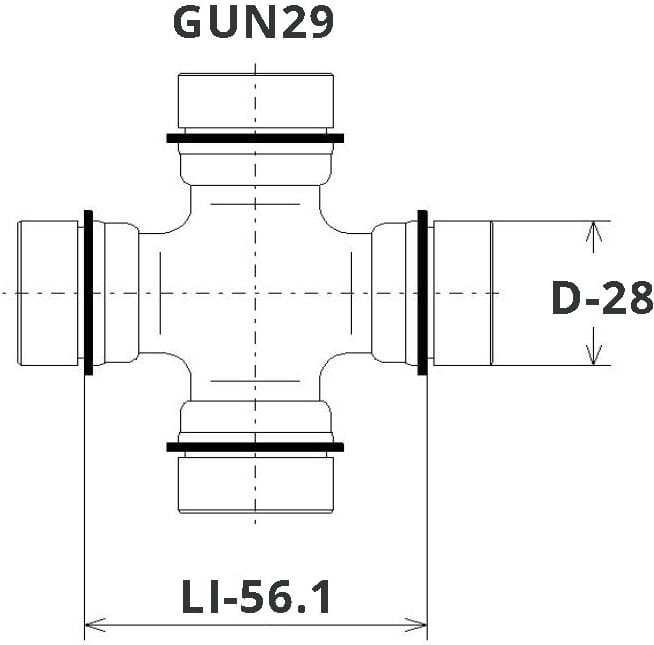 GMB GUN29 Крестовина карданного вала (56.10x28.00)