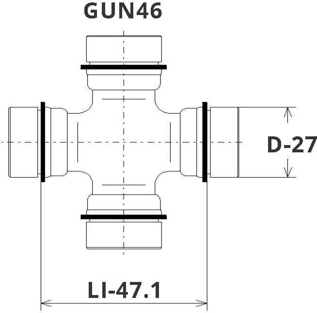 GMB GUN46 Крестовина карданного вала (49.10x27.00)
