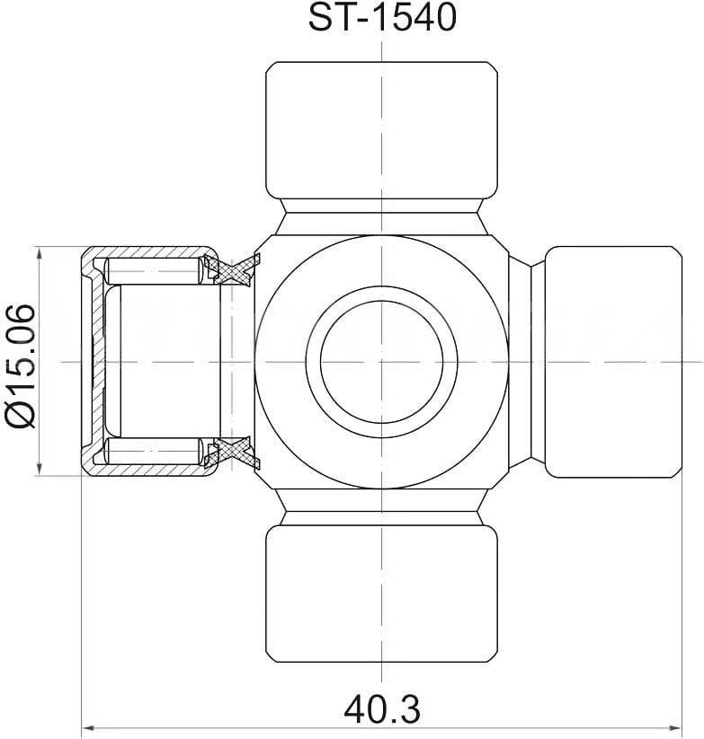 GMB ST1540 Крестовина рулевого вала (40.00x15.05)