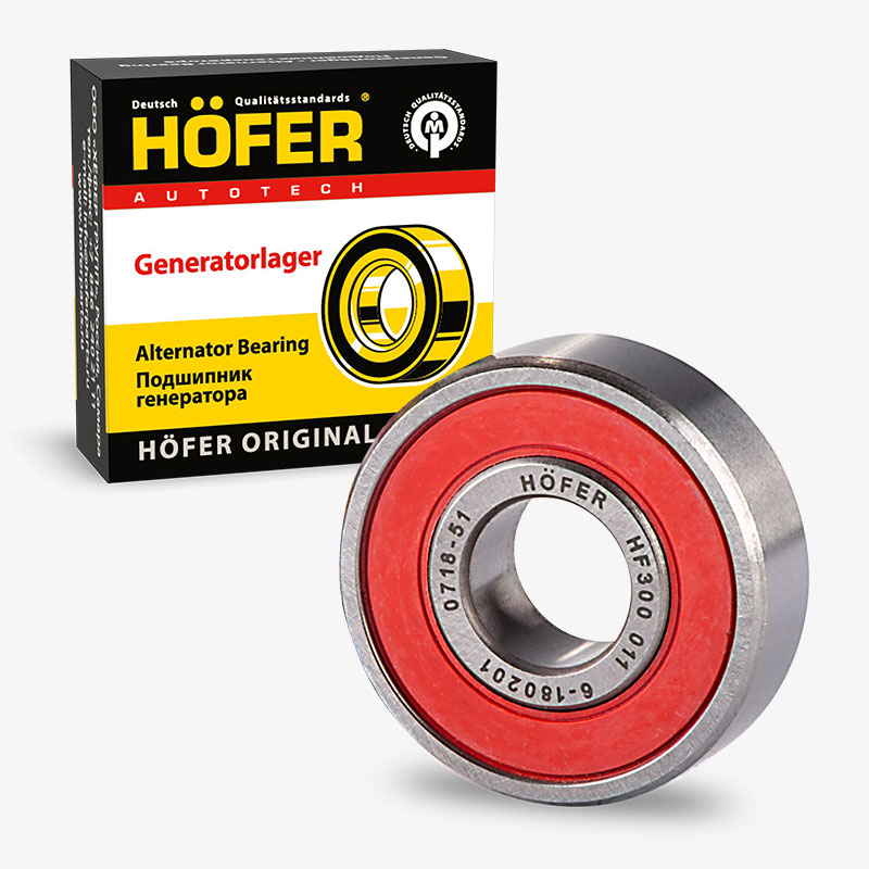 HOFER HF300011 Подшипник генератора ВАЗ 2101-08 малый (180201, 6201-2RS)