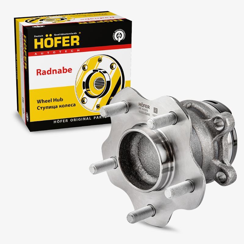 HOFER HF314876 Ступица Nissan Qashqai (06-), X-Trail (07-), Renault Koleos 2WD, ABS, задн. в сб. с подш.