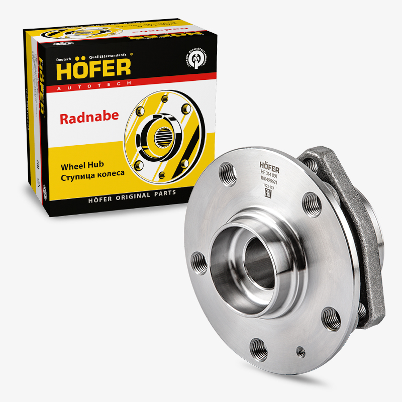 HOFER HF314891 Ступица Skoda Octavia A5 (04-), Yeti (09-), Volkswagen Golf (04-) 3 отв., перед. в сб. с подш.