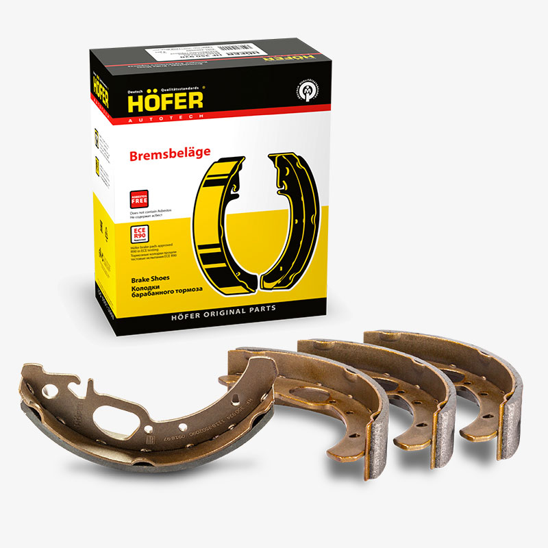 HOFER HF350924 Колодки торм. Лада 1118 барабан. (ABS)