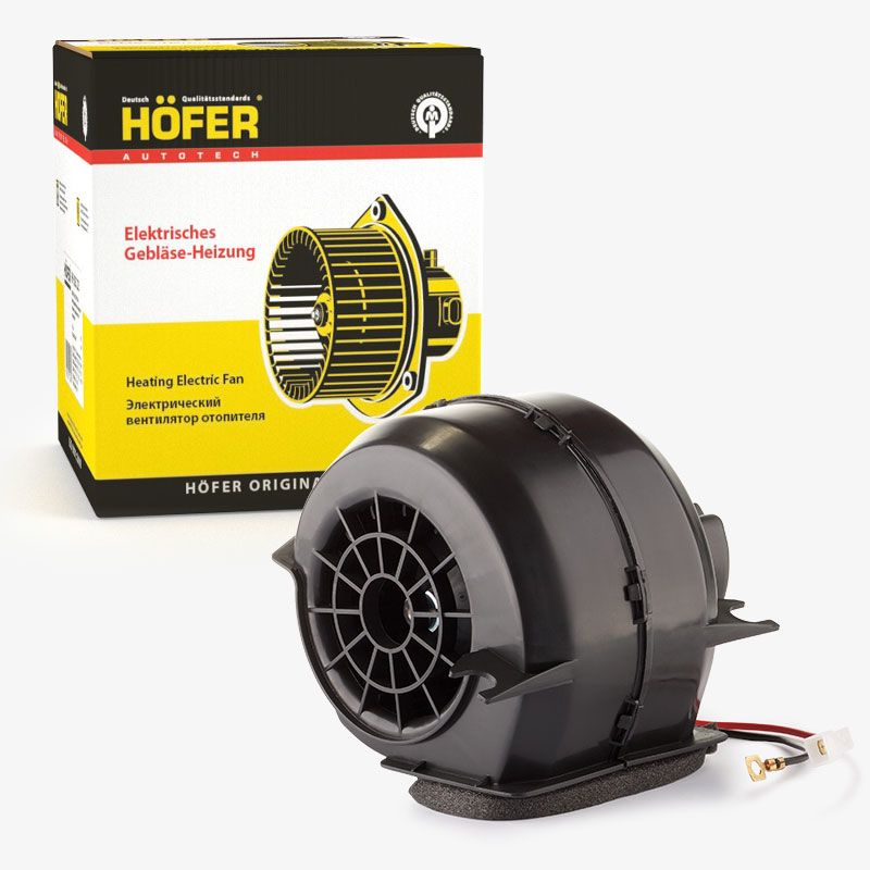HOFER HF625223 Эл.вентилятор отопителя ВАЗ 2108 в сборе с кожухом