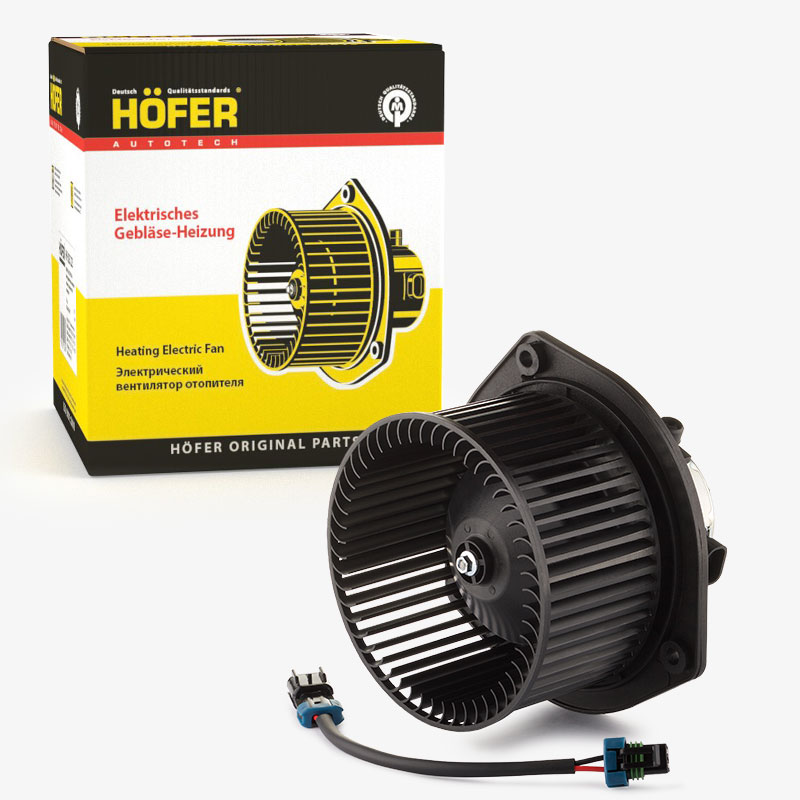 HOFER HF625224 Эл.вентилятор отопителя ВАЗ 2123, 2170, 1118 (с хвостом)