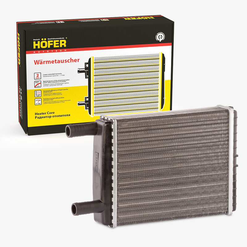 HOFER HF730232 Радиатор отопителя ГАЗ 3302, 2705 (н/о, D=18мм) с 2003г