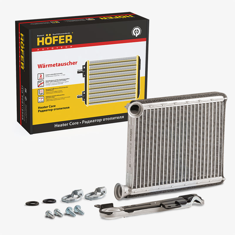 HOFER HF730240 Радиатор отопителя ВАЗ 2180 Vesta, X-Ray паянный
