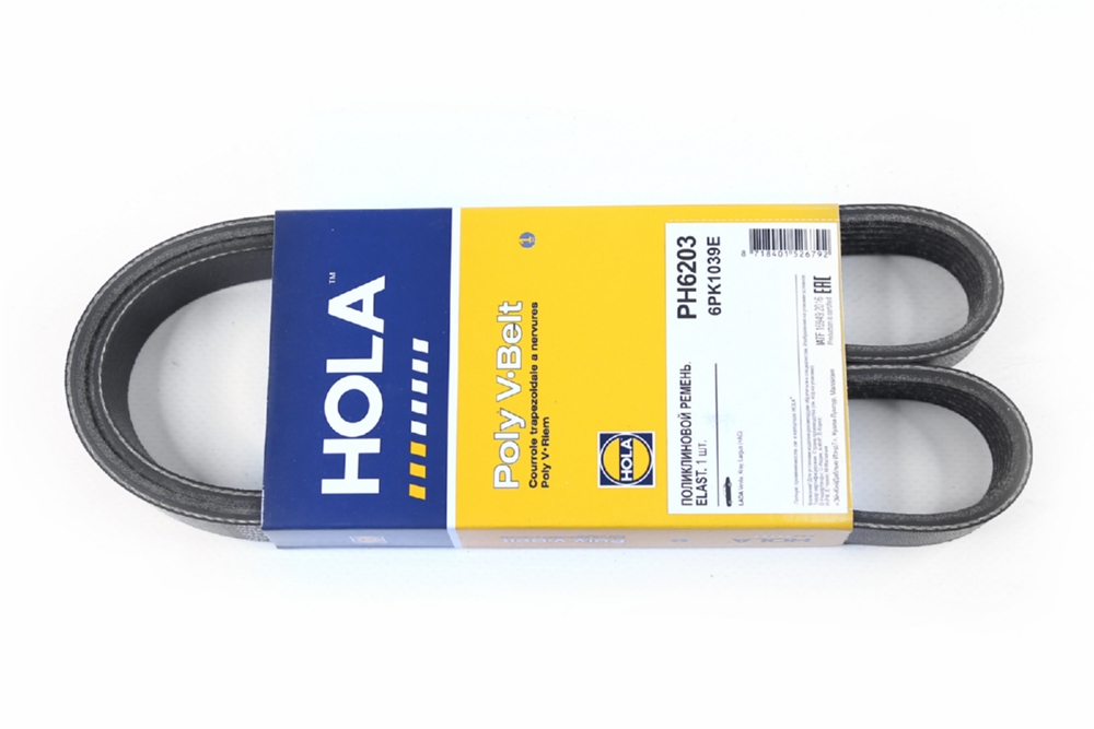 HOLA PH6203 Ремень поликлиновой, ELAST 6PK1039E