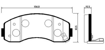 HSB HP1014 Колодки тормозные дисковые передн KIA: BONGO, K2500, K2700