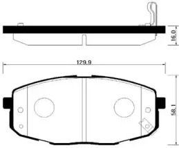 HSB HP1020 Колодки тормозные дисковые передн KIA: CARENS F-J 02-06