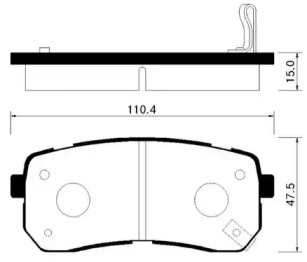 HSB HP1037 Колодки тормозные дисковые задн HYUNDAI: H1 07-09, GRAND STAREX 07-09, VERACRUZ 07-09, IX55 07-   KIA: GRAND CARNIVAL 05-09, SEDONA 06-09