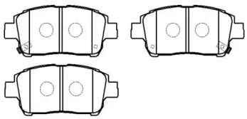 HSB HP5019 Колодки тормозные дисковые передн TOYOTA: CELICA 99-02, PIRIUS 00-09, YARIS 99-05, ECHO 01-05   SCION: XA 04-06, XB04-06