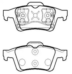 HSB HP5142 Колодки тормозные дисковые задн MAZDA: 3 04-   FORD Focus 03.10-   SAAB 9-3 02.9-03.12   VOLVO S40?, V50 04.1-   NISSAN Primera(P12, WP12) 02.3-
