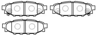 HSB HP8433 Колодки тормозные дисковые задн SUBARU: FORESTER 08 - , IMPREZA Наклонная rяя часть 08 - , LEGACY IV 03 - , LEGACY IV универсал 03 - , OUTBACK 03 -