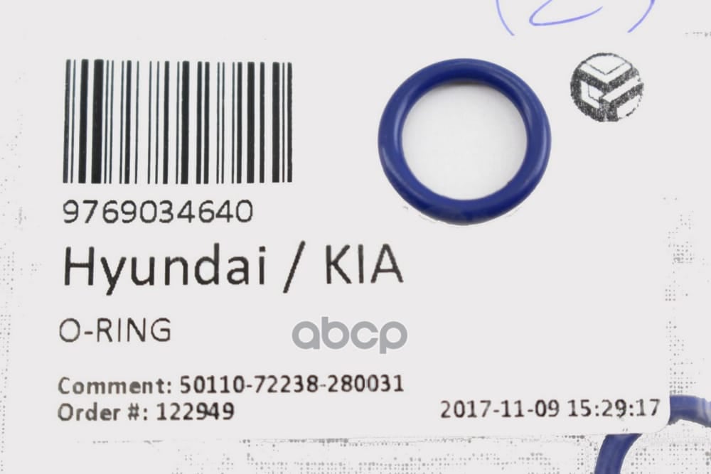 HYUNDAI-KIA 9769034640 УПЛОТНИТЕЛЬНОЕ КОЛЬЦО СИСТЕМЫ ОХЛАЖДЕНИЯ[ORG]