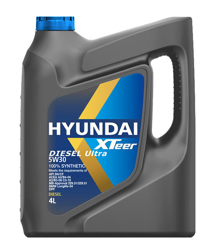 HYUNDAI-XTEER 1041222 Масло моторное синтетическое D800 5W30 SN/CF, C3 4л