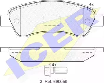 ICER 141804 Колодки торм.зад.