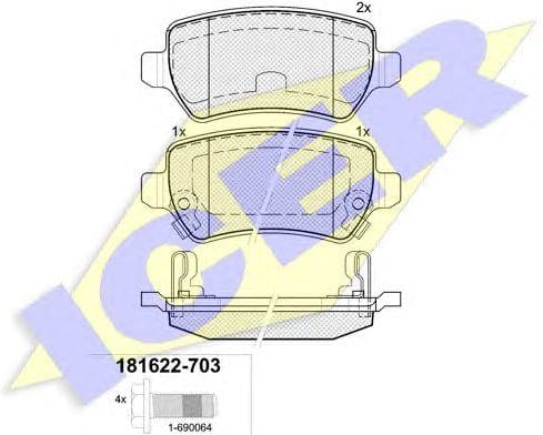 ICER 181622703 Колодки торм.зад.