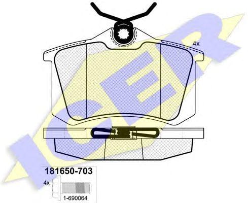 ICER 181650703 Колодки торм.зад