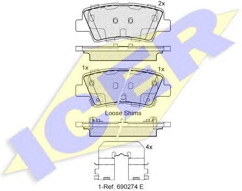 ICER 182036 Колодки торм.
