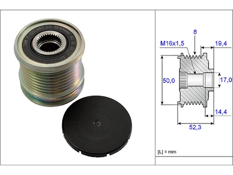 INA 535011110 Шкив генератора MERCEDES GL X164, M W164 535011110