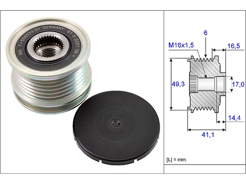 INA 535017810 Шкив генератора BMW/ MINI